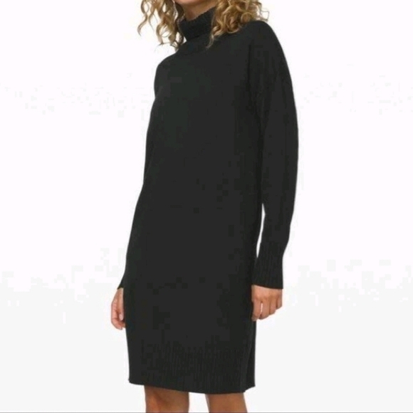 Lululemon Softer Still Dress Black M Athleisure Minimalist Cashmere Blend FIRM - Picture 5 of 13